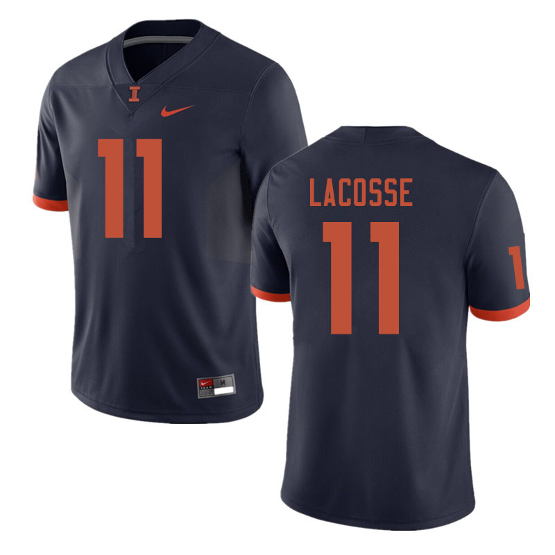 Men #11 Matt LaCosse Illinois Fighting Illini College Football Jerseys Sale-Navy